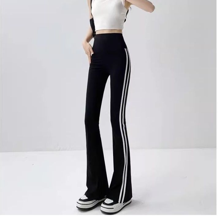 フレアパンツ すっきり細見えラインフレアパンツ