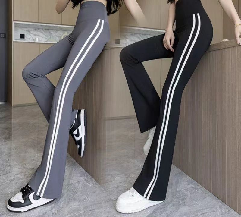 フレアパンツ すっきり細見えラインフレアパンツ