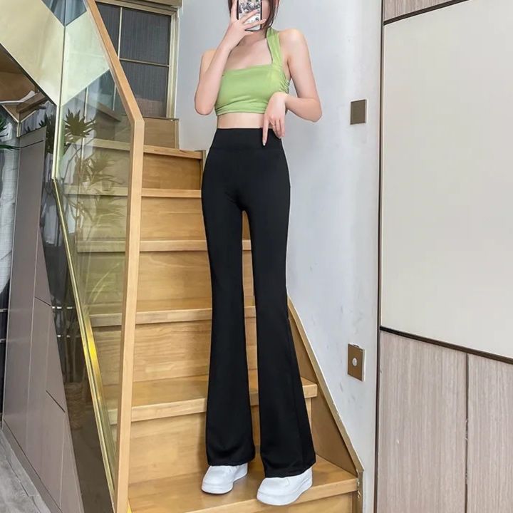 フレアパンツ 美シルエット裾広がりレギンス