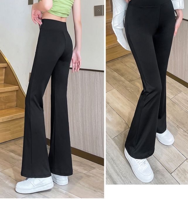 フレアパンツ 美シルエット裾広がりレギンス