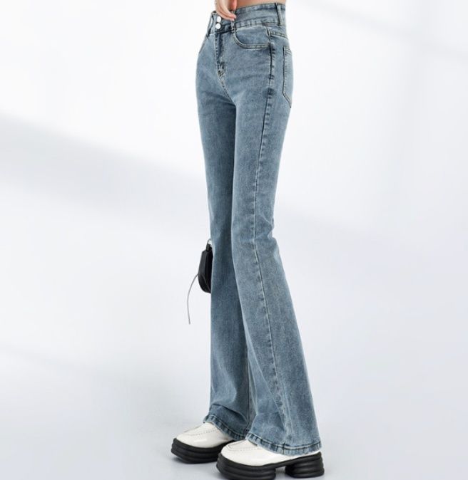 フレアパンツ すっきり美脚フレアデニム