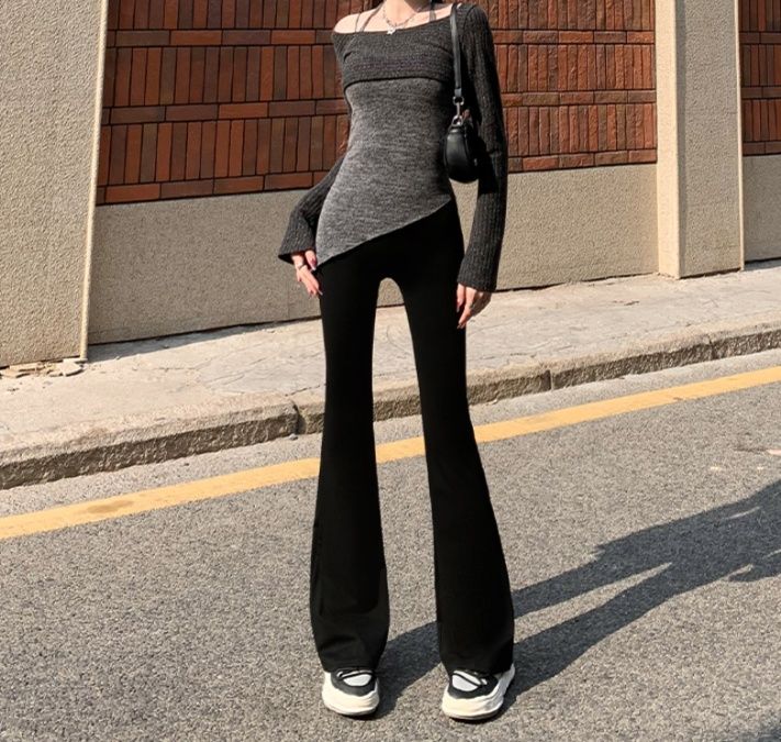 フレアパンツ 美脚効果抜群フレアパンツレギンス