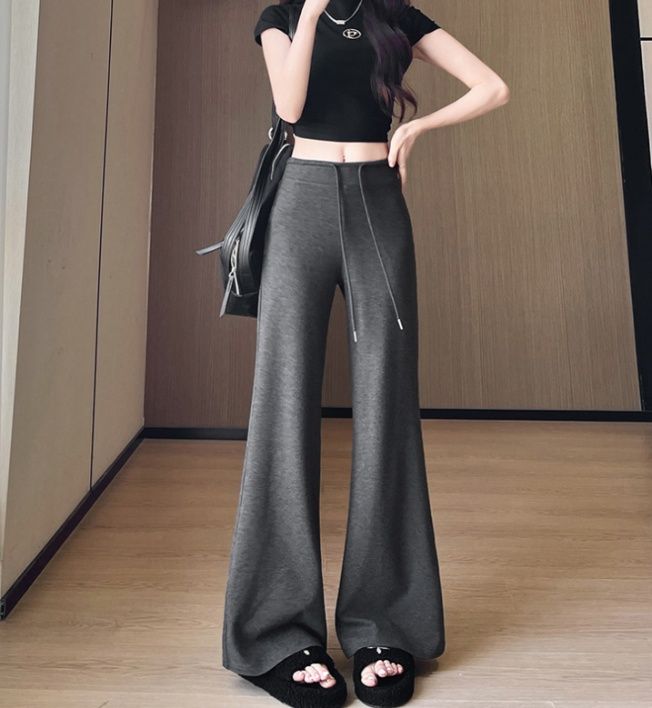 フレアパンツ ゆったり美脚フレアスウェットパンツ
