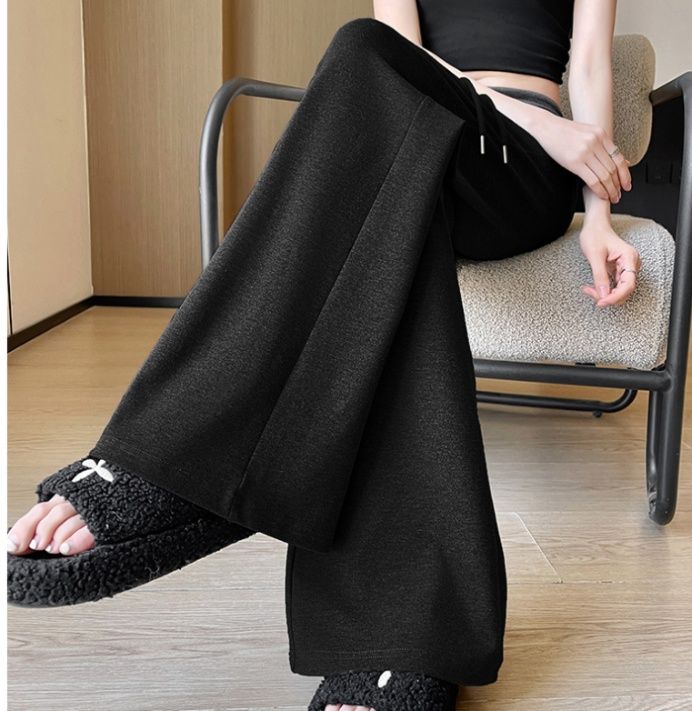 フレアパンツ ゆったり美脚フレアスウェットパンツ