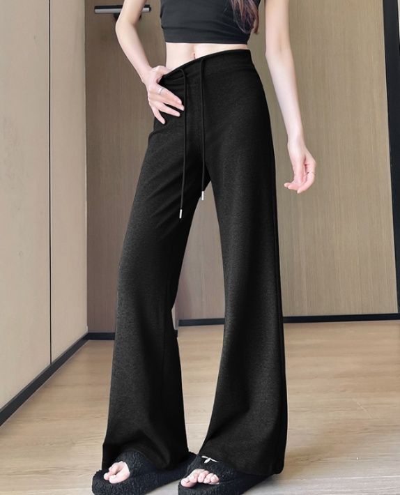 フレアパンツ ゆったり美脚フレアスウェットパンツ