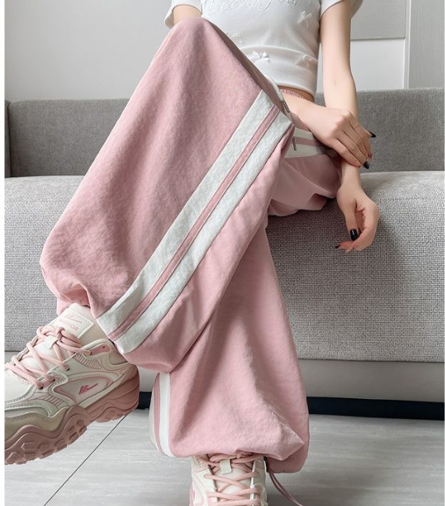 フレアパンツ ゆったりサイドライン入りフレアパンツ