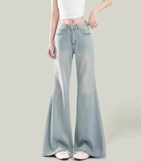 フレアパンツ 優美なシルエット デニムフレアパンツ