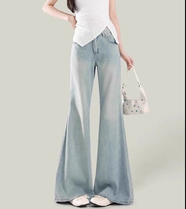 フレアパンツ 優美なシルエット デニムフレアパンツ