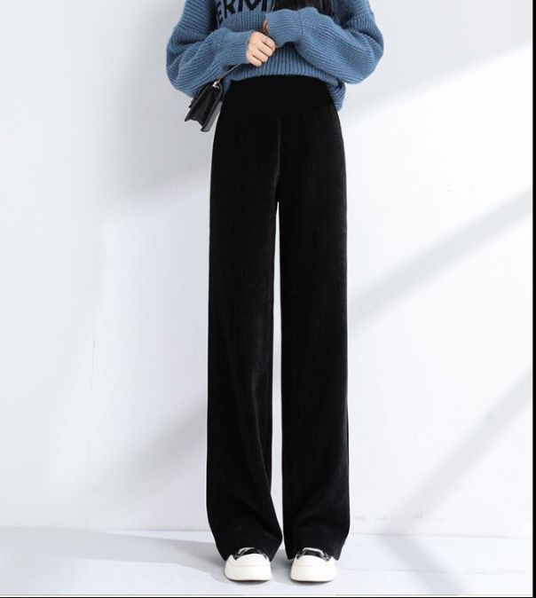 フレアパンツ しなやか立体リブフレアパンツ