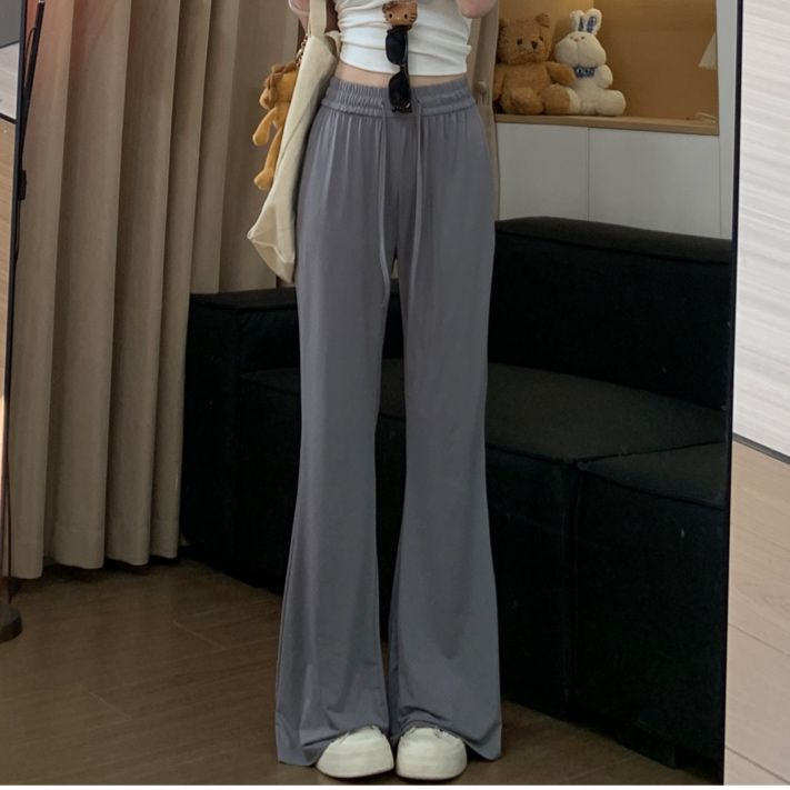 フレアパンツ 優雅なドレープフレアスラックス