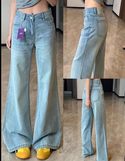 フレアパンツ 流れるような裾広がりデニム