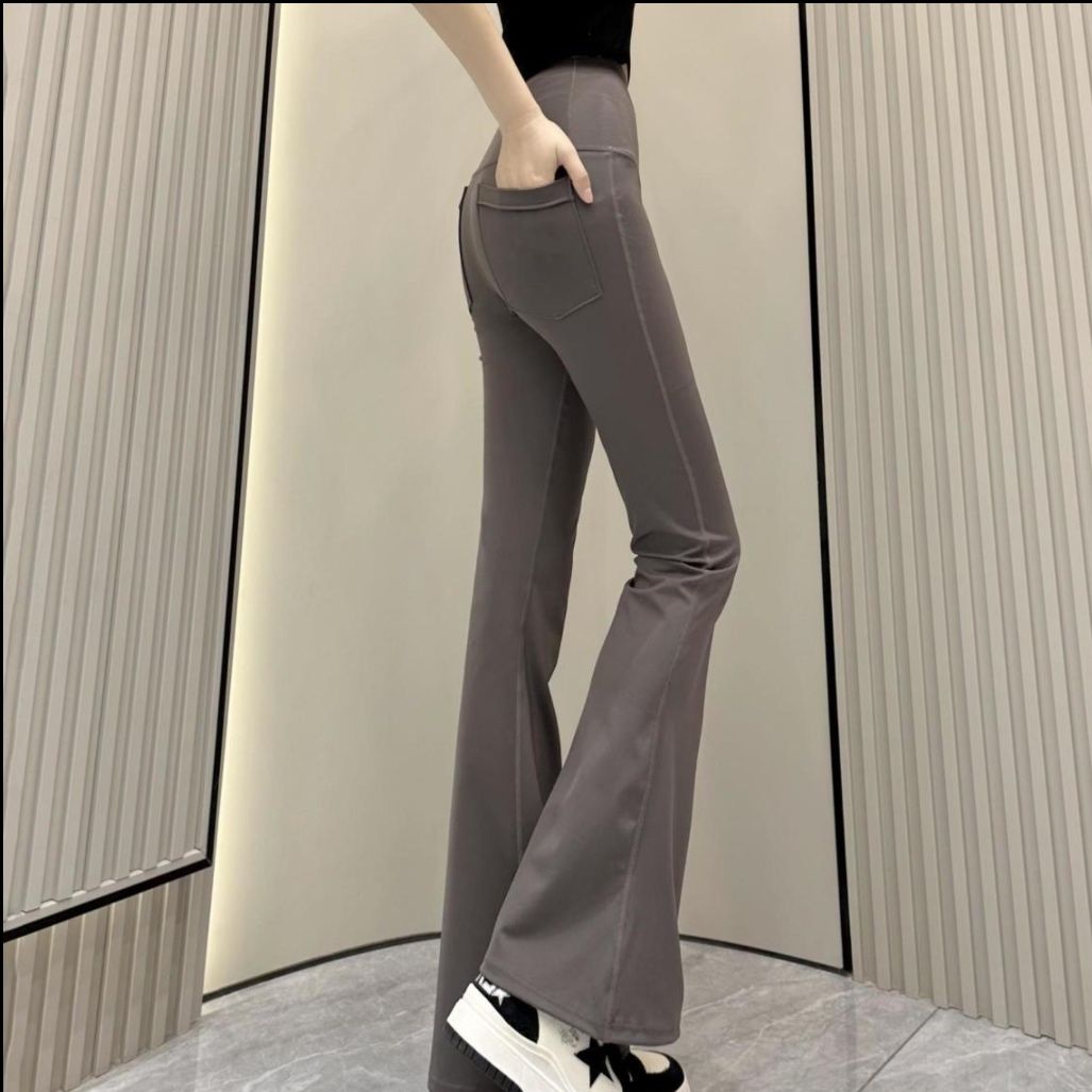 フレアパンツ 美脚演出フレアレギンス