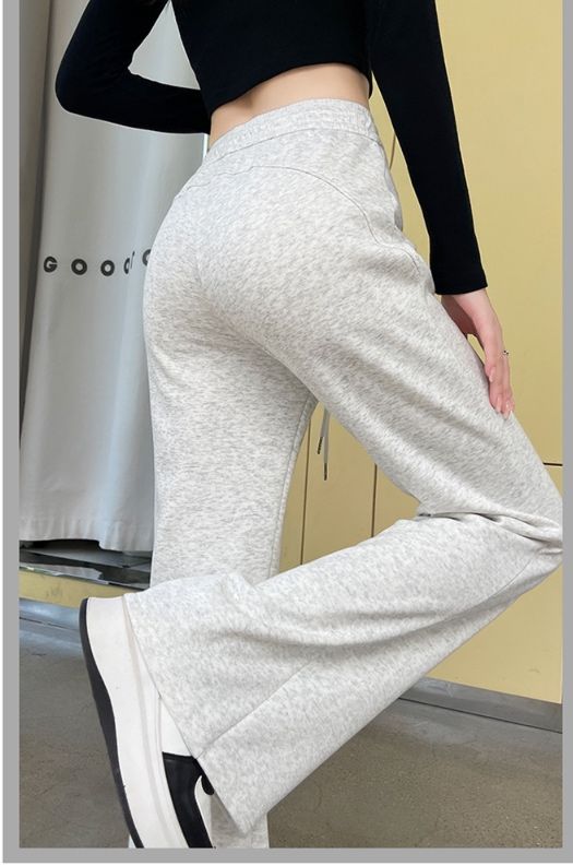 フレアパンツ ゆったりワイドシルエット裾広がりスウェット