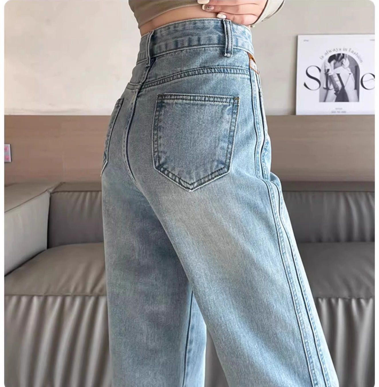 フレアパンツ ヴィンテージ風ハイウエストフレアパンツ