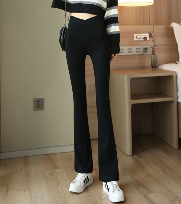 フレアパンツ 美脚見え裏起毛フレアパンツレギンス