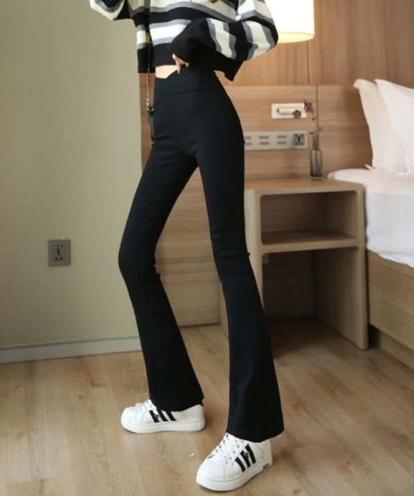 フレアパンツ 美脚見え裏起毛フレアパンツレギンス