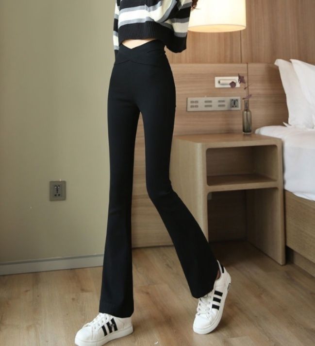 フレアパンツ 美脚見え裏起毛フレアパンツレギンス