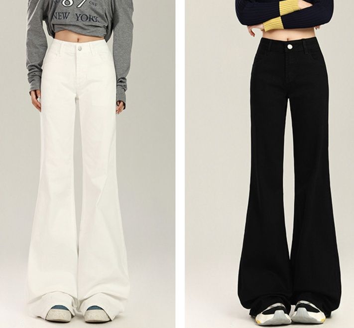 フレアパンツ 美脚見せハイウエストフレアパンツデニム