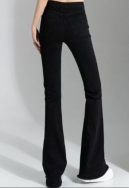 フレアパンツ 美脚見せハイウエストフレアデニムパンツ