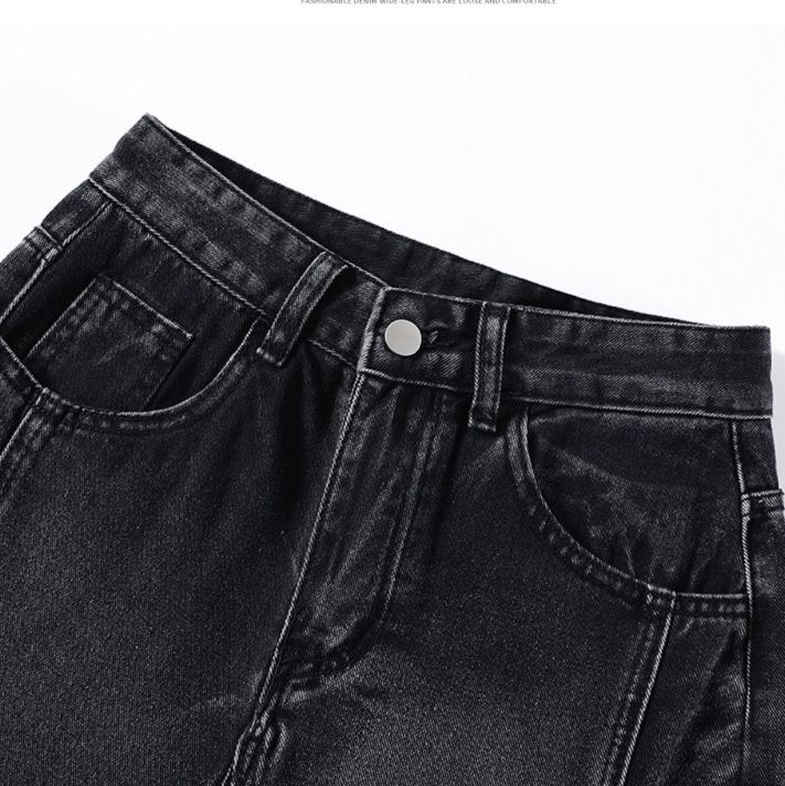 フレアパンツ ハイウエストワイドフレアデニムパンツ