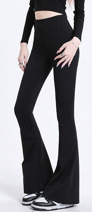 フレアパンツ 高品質素材レギンス美脚シルエット