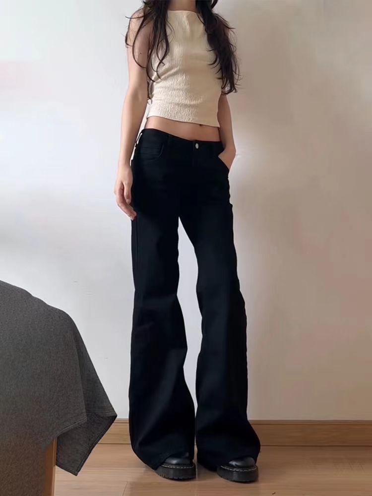 フレアパンツ レトロ美脚フレアデニム