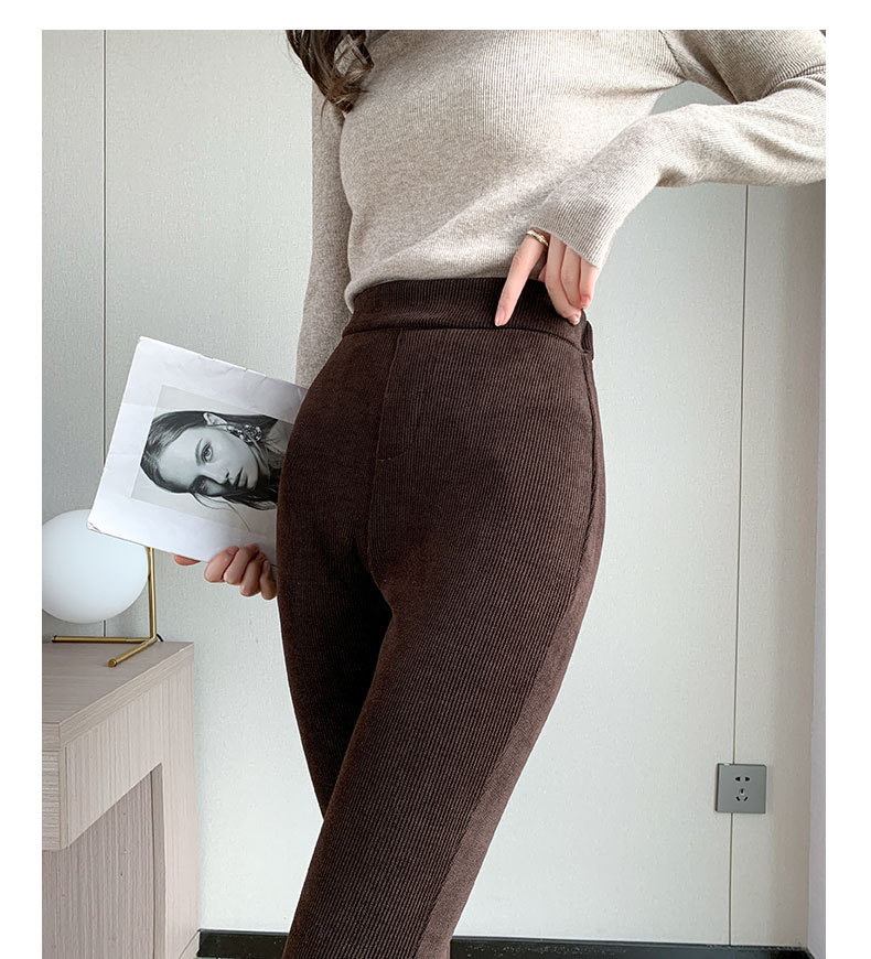 フレアパンツ 優美なラインリブフレアパンツ