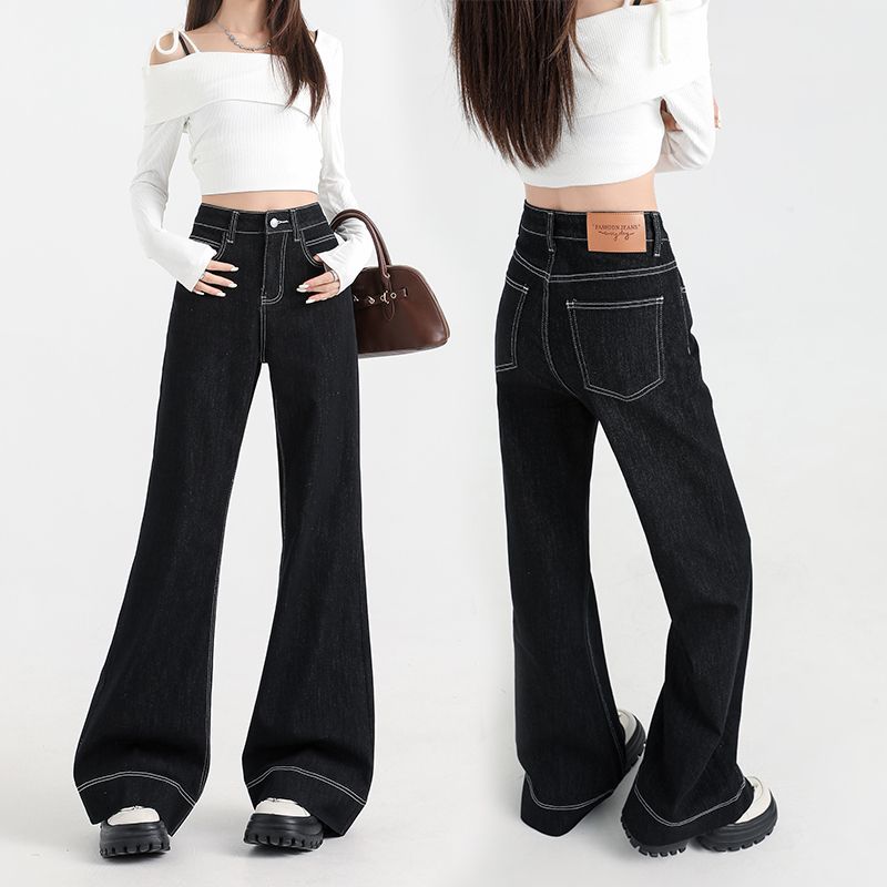 ヴィンテージ風広がり裾ハイウエストフレアパンツ