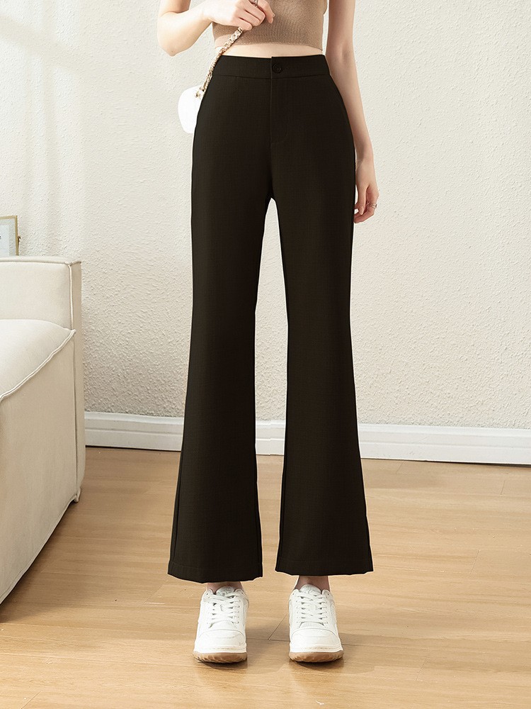 フレアパンツ すっきり美脚フレアスラックス