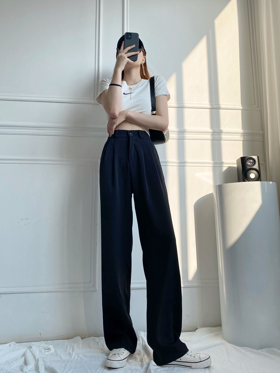 フレアパンツ 裾広がりエレガント美脚フレアスラックス