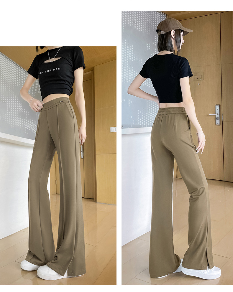 フレアパンツ なめらか美脚フレアスラックス