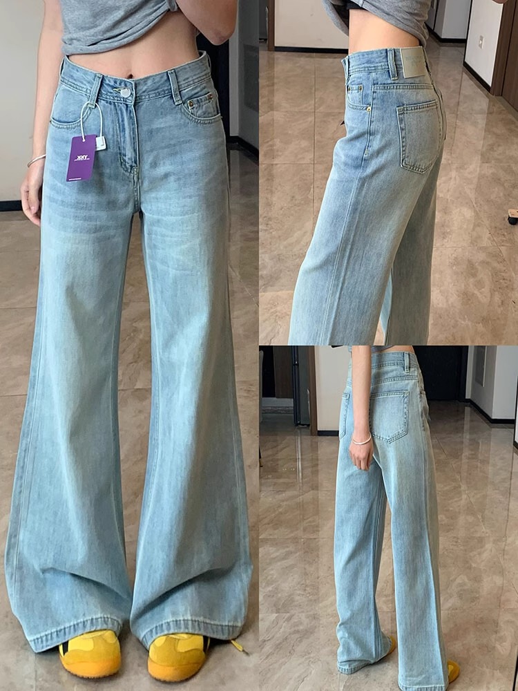 フレアパンツ 流れるような裾広がりデニム