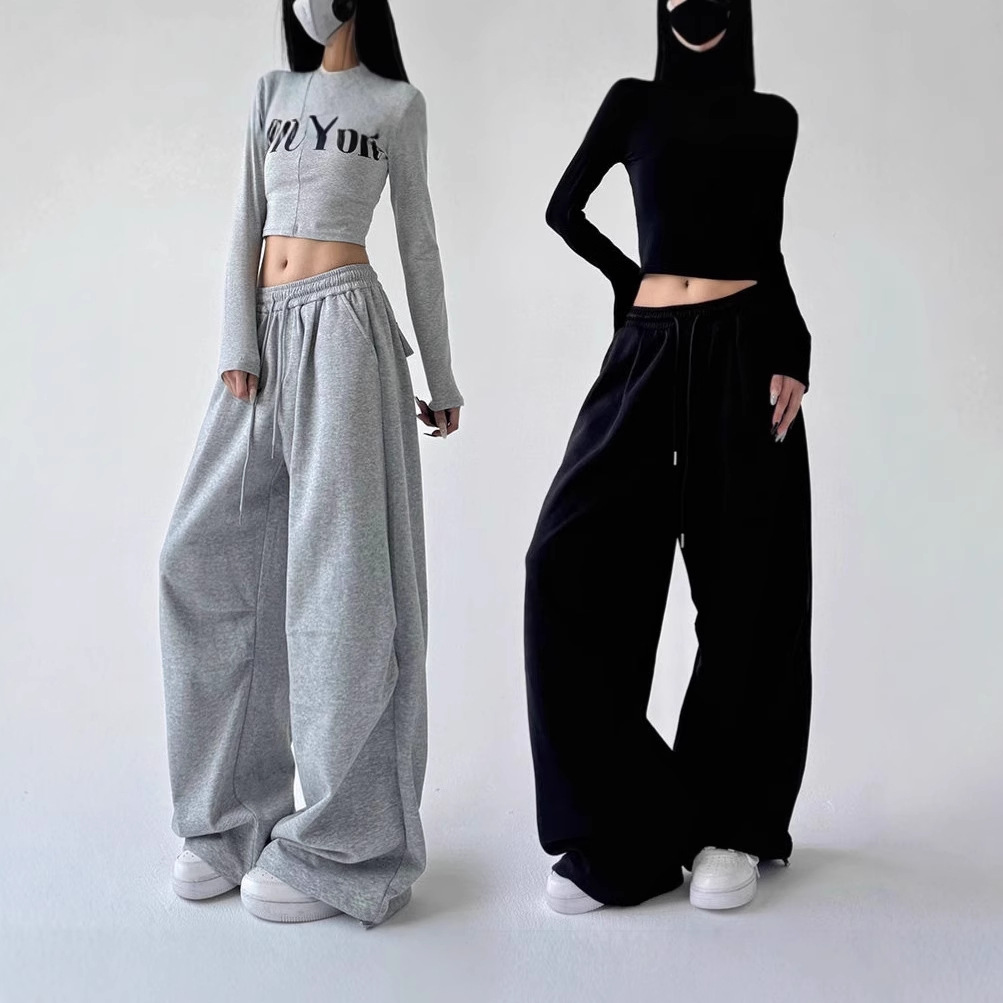 フレアパンツ ゆったりシルエット裾広がりスウェットフレアパンツ