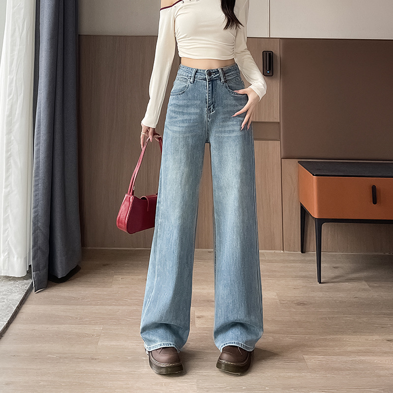 フレアパンツ ハイウエストワイドシルエットフレアデニムパンツ