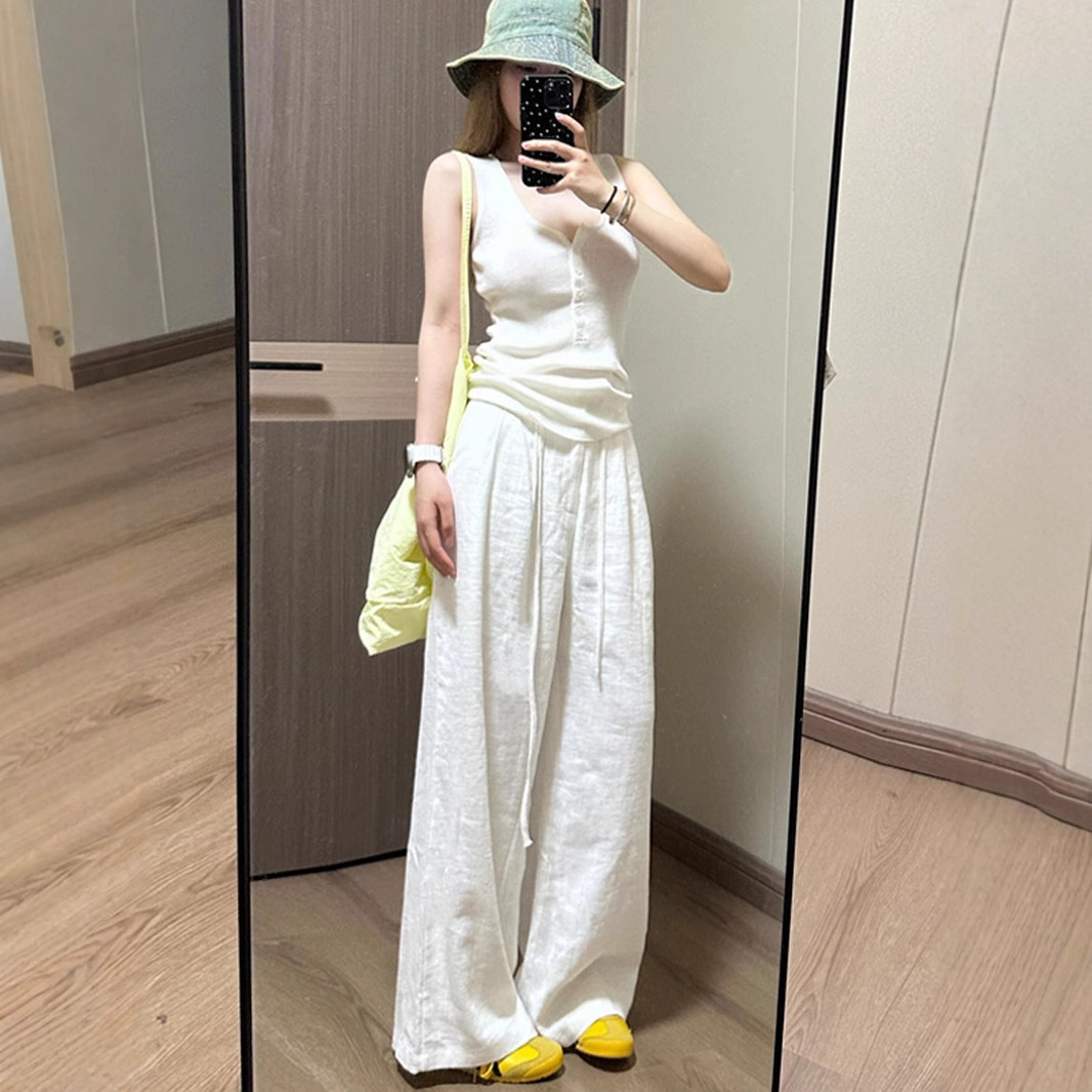フレアパンツ ゆったりフレアシルエット裾広がりワイドパンツ