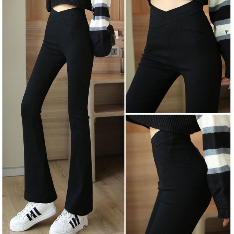 フレアパンツ 美脚見え裏起毛フレアパンツレギンス