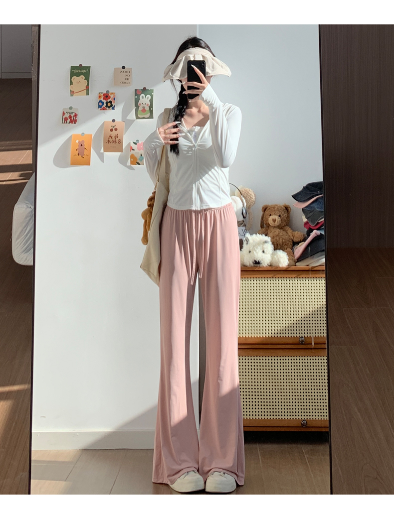 フレアパンツ 優雅なドレープフレアスラックス