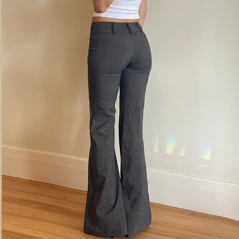 フレアパンツ ワイドシルエット美脚フレアスラックス