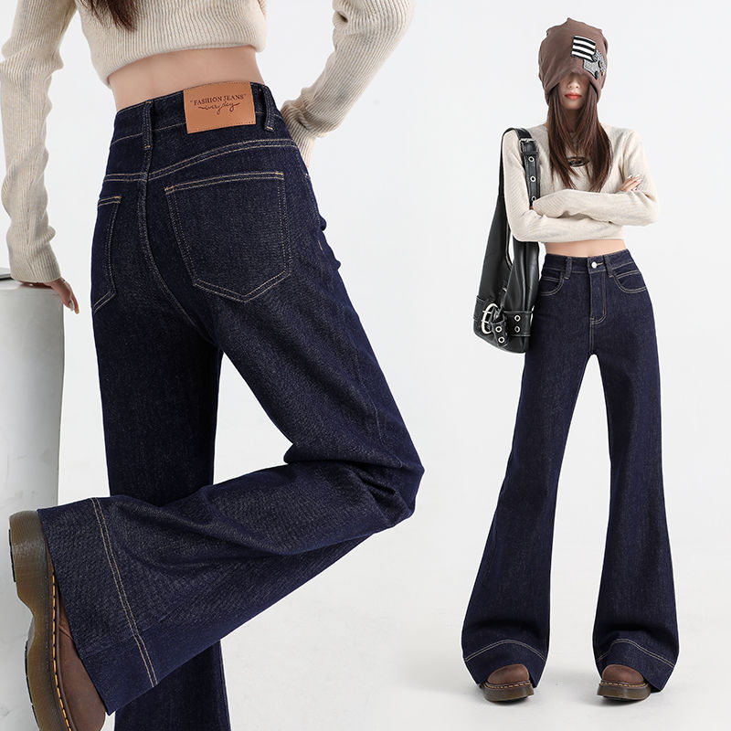 ヴィンテージ風広がり裾ハイウエストフレアパンツ