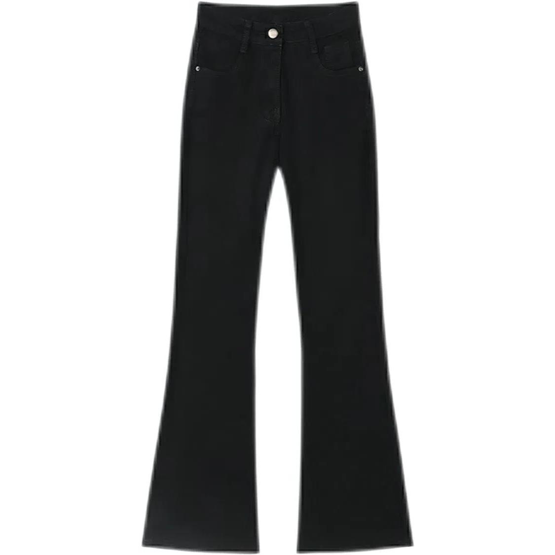 フレアパンツ 美脚見せハイウエストフレアパンツデニム