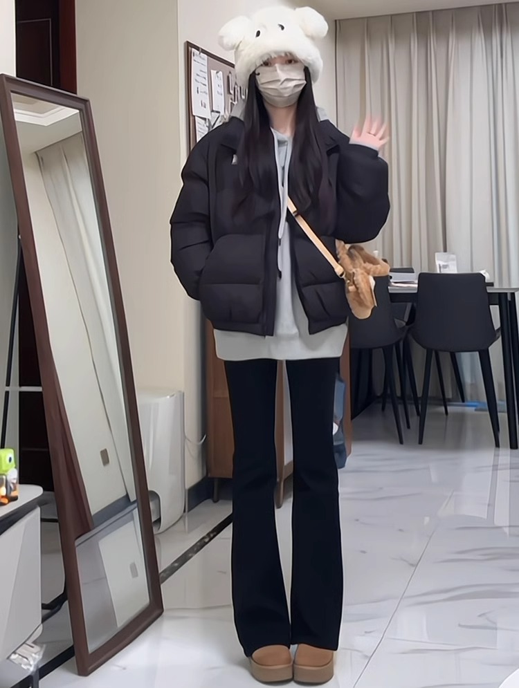 フレアパンツ 美脚効果フレアスラックス