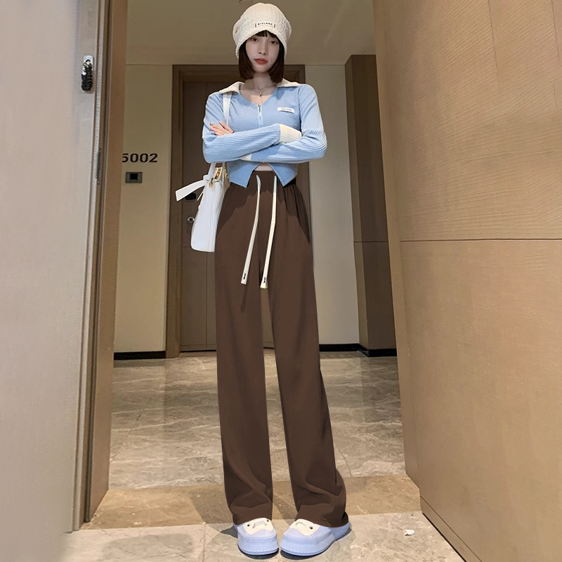 フレアパンツ リラックス紐付きワイドフレアパンツ