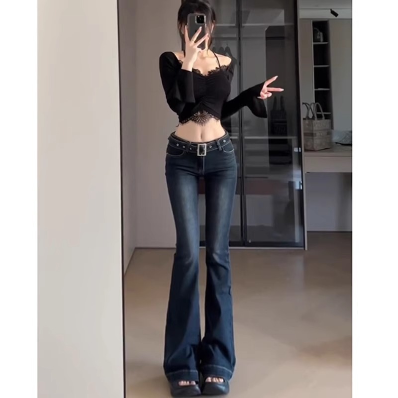 フレアパンツ 美シルエットフレアデニム