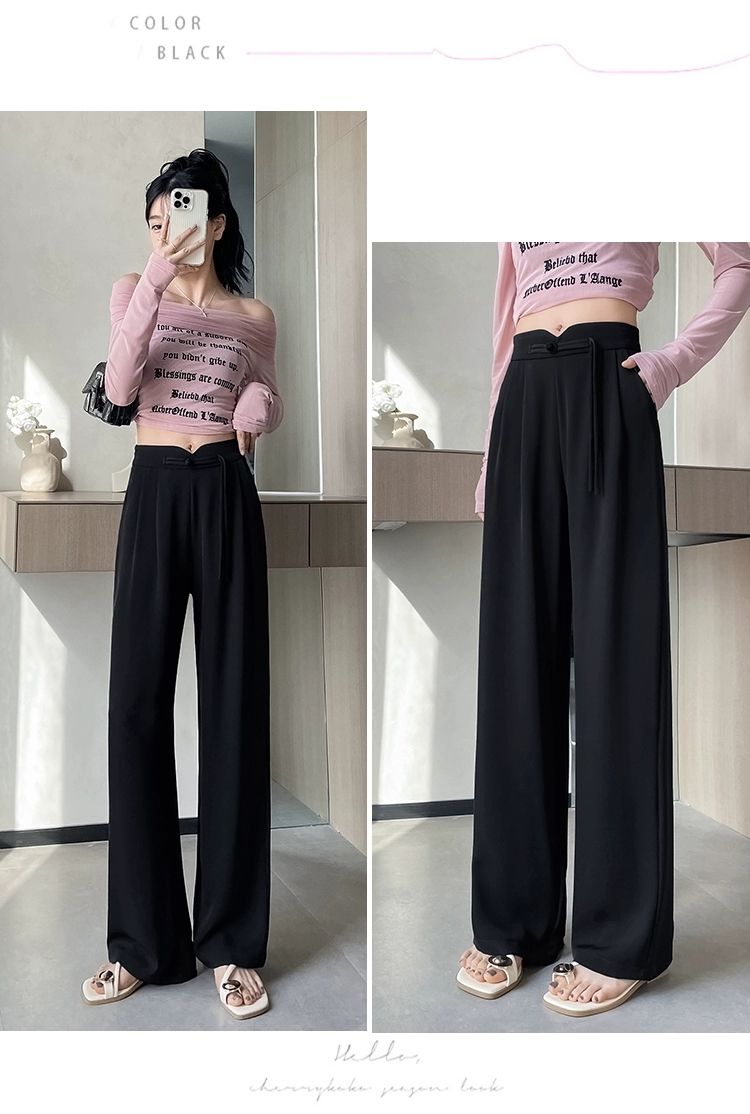 フレアパンツ 優雅なドレープフレアスラックス
