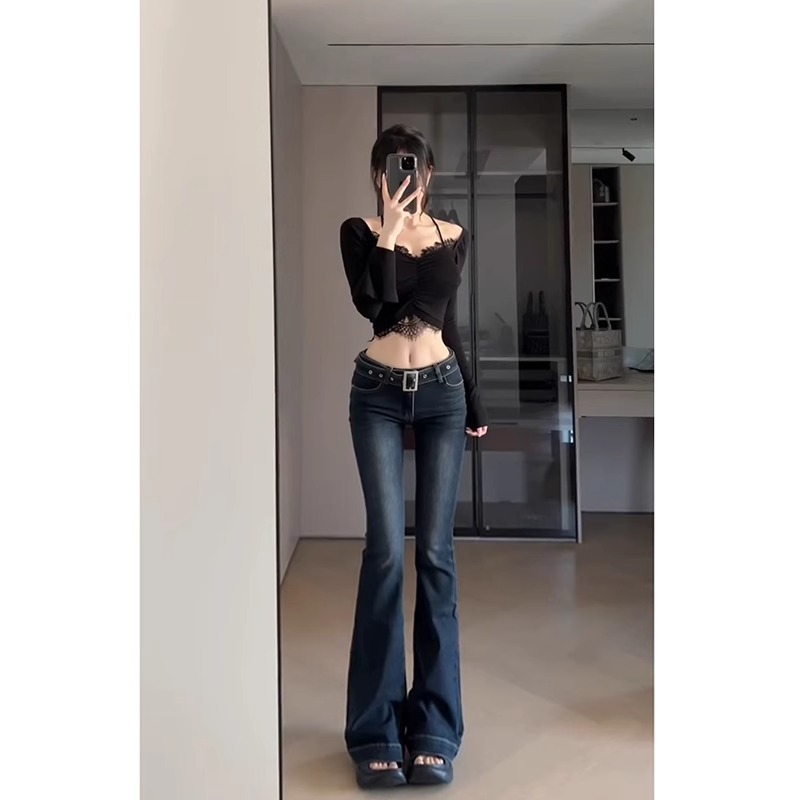 フレアパンツ 美シルエットフレアデニム