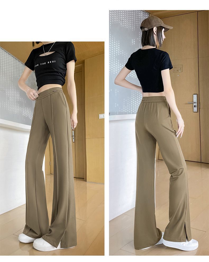 フレアパンツ すっきり美脚フレアスラックス