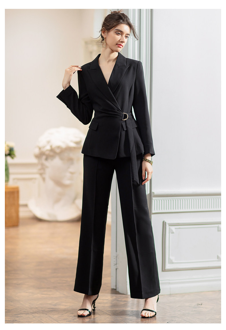 フレアパンツ ウエストリボン付きフレアパンツスーツセット