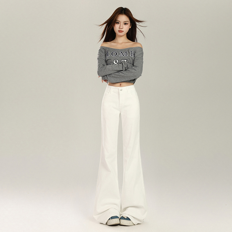 フレアパンツ 美脚見せハイウエストフレアパンツデニム