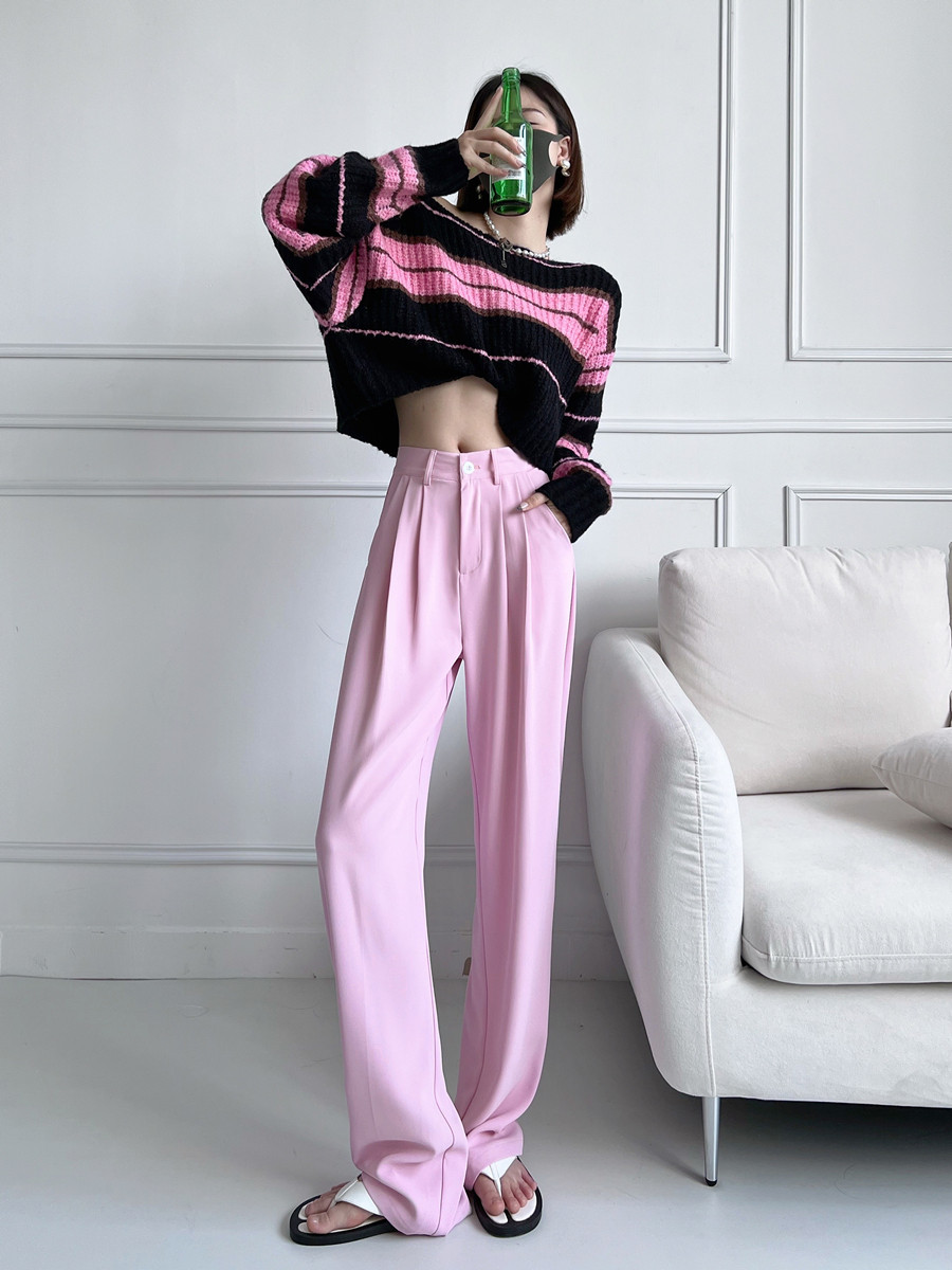 フレアパンツ 裾広がりエレガント美脚フレアスラックス