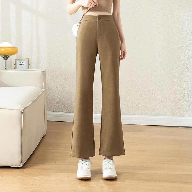 フレアパンツ すっきり美脚フレアスラックス